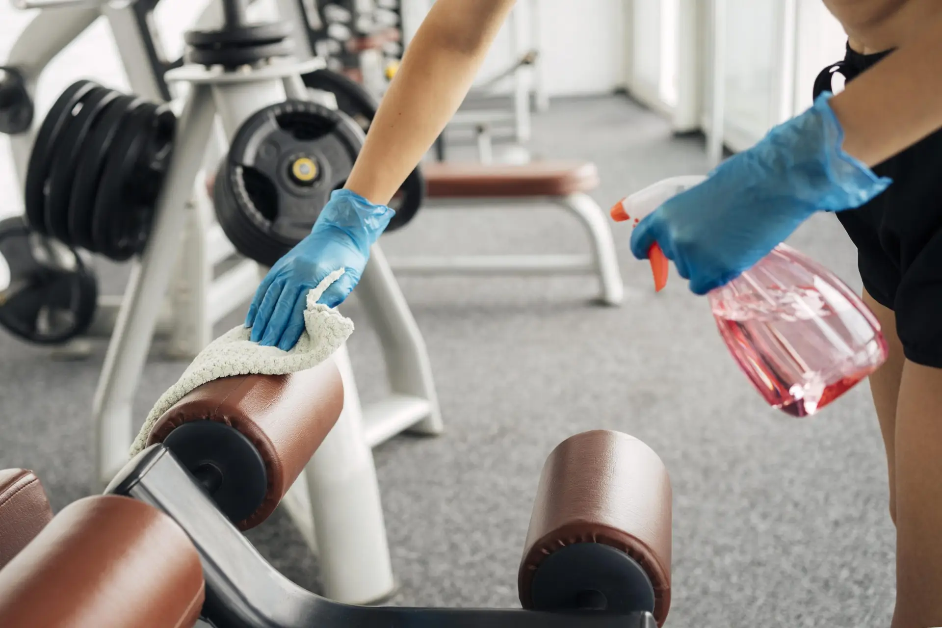 Limpieza de máquinas de gimnasios